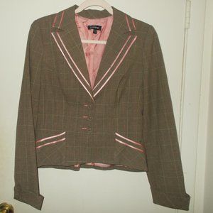 bebe Brown Blazer with Pink Accents